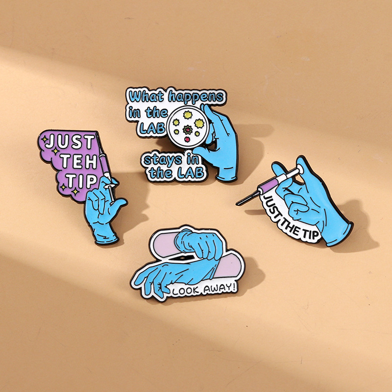 Medical Gloves - Cute Cartoon Medicine Theme Enamel Brooch