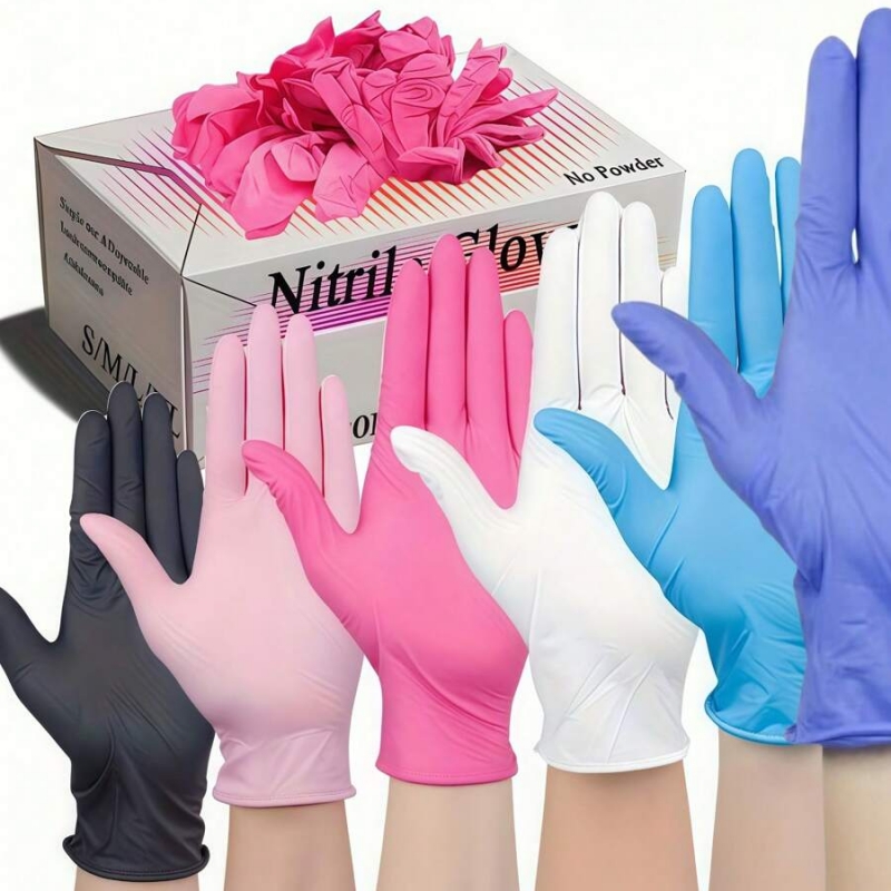 Medical Gloves - 100PCS Disposable Nitrile Gloves Latex Free