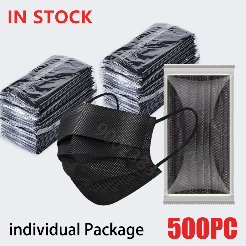 Surgical Mask - 50-500pcs Black Disposable Certified Surgical Mask