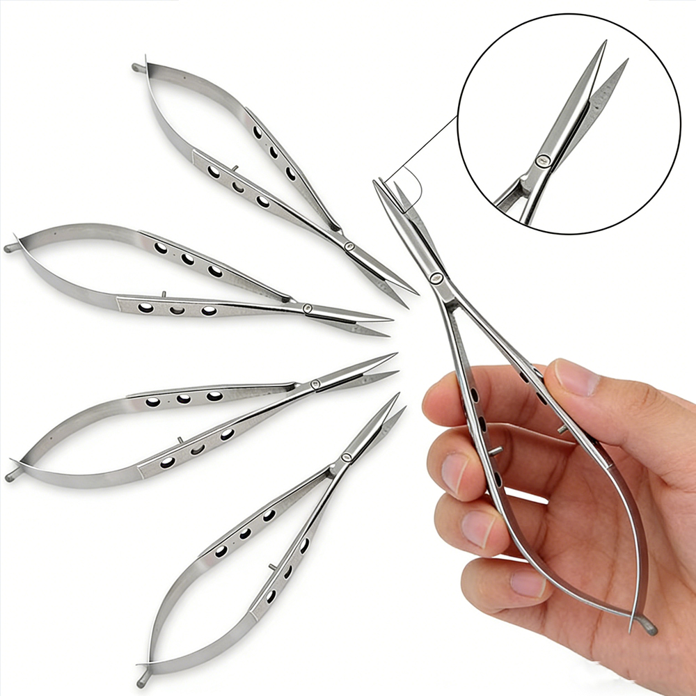 Medical Scissors - 5pcs Conjunctival Eye Scissors Blunt Curved