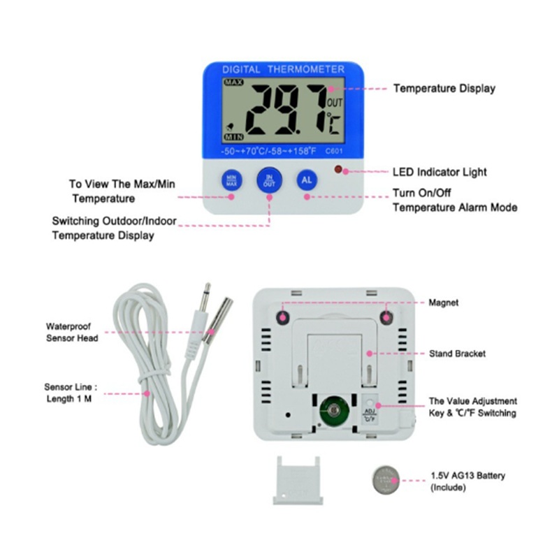 LCD Display Digital Fridge The - đánh giá và giá Thermometer Digital